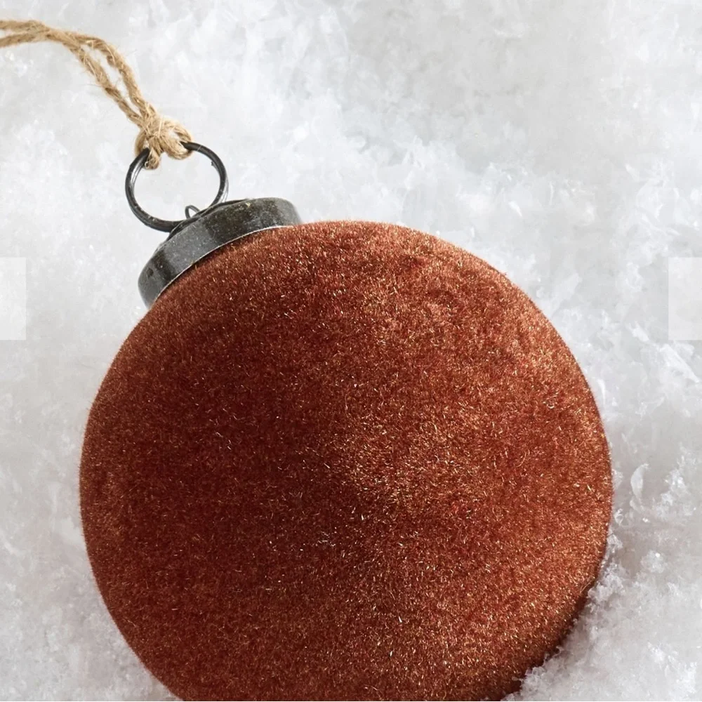 Pottery Barn Small Felt Ornament‎ Box - Set of 6 brown new!